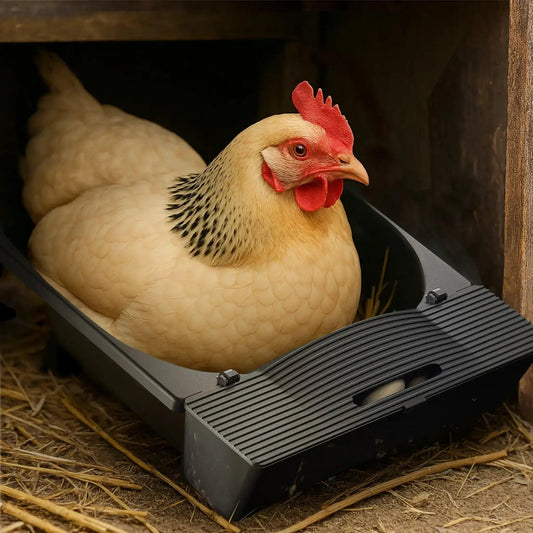 Roll-Out Hen Nesting Box with Jute Fiber Pad - ChickenNestPro